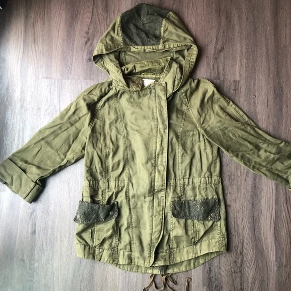 Anthropologie x Hei Hei Military Jacket Women’s Small Army Green Utility Lace - Picture 3 of 15
